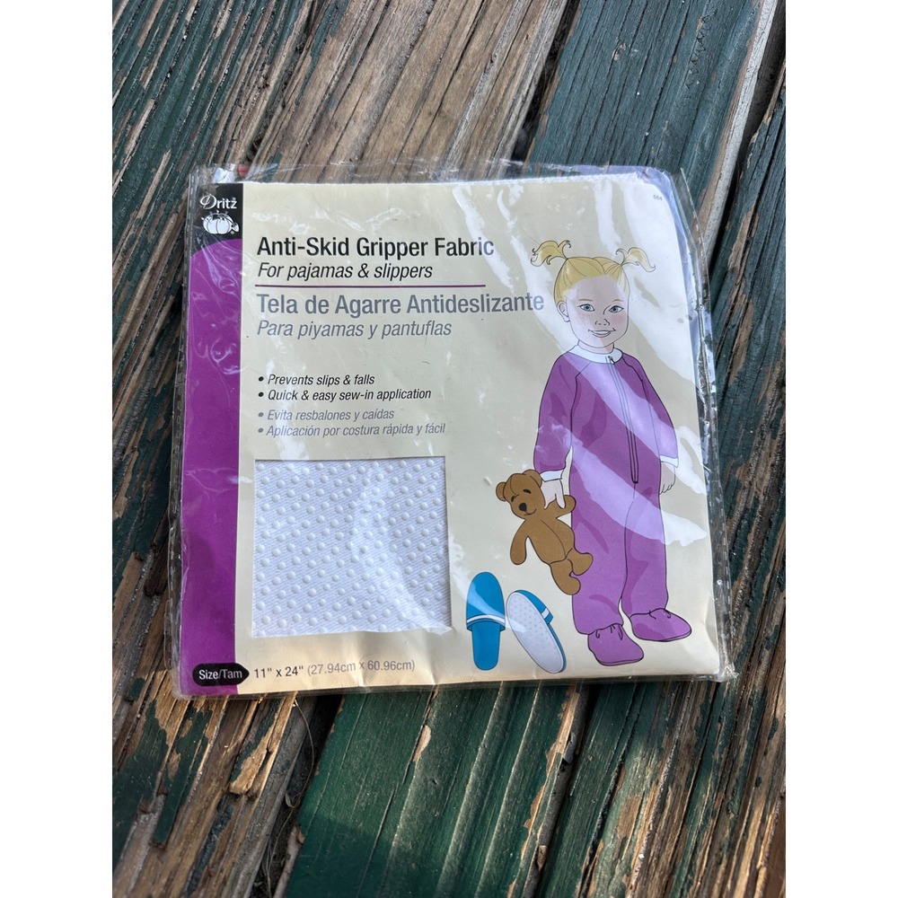 Dritz Anti-Skid Gripper Fabric White 11 x 24 Inch for Slippers and Pajamas 564